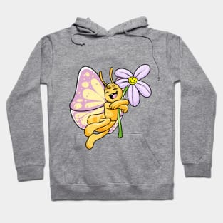 Butterfly in love with a flower Hoodie